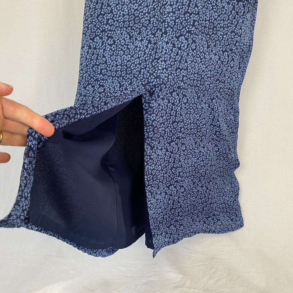 Vintage 90s Old Navy Maxi Dress Womens 6 Blue Dark Floral Dainty Cottage Sheath - Picture 3 of 12